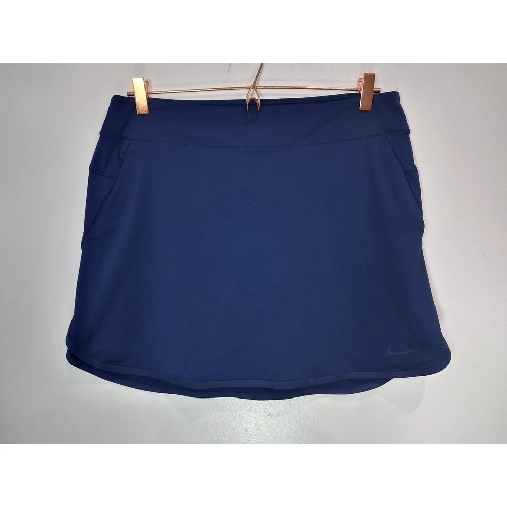 Nike Womens Dri-FIT Athletic Skort Navy Blue Tennis Golf Skirt Size Large